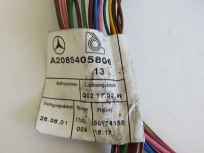 Mercedes Door Wiring Harness, Right A2085405806 W208 CLK320 CLK430 CLK55 AMG6
